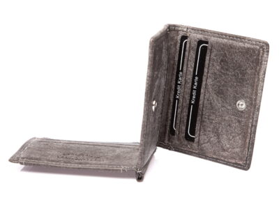 Męski portfel skórzany z klipsem na banknoty szary WILD - obrazek 6