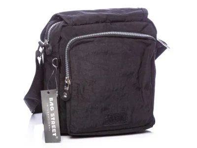 Lekka materiałowa torba na ramię czarna Bag Street - obrazek 5