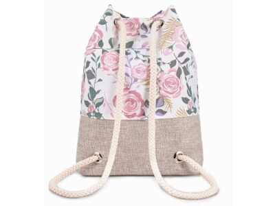 Plecak damski na sznurkach w jasno różowe kwiaty ZAGATTO - obrazek 2