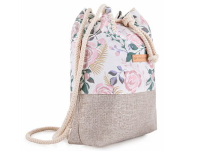 Plecak damski na sznurkach w jasno różowe kwiaty ZAGATTO - obrazek 3