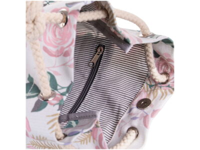 Plecak damski na sznurkach w jasno różowe kwiaty ZAGATTO - obrazek 4