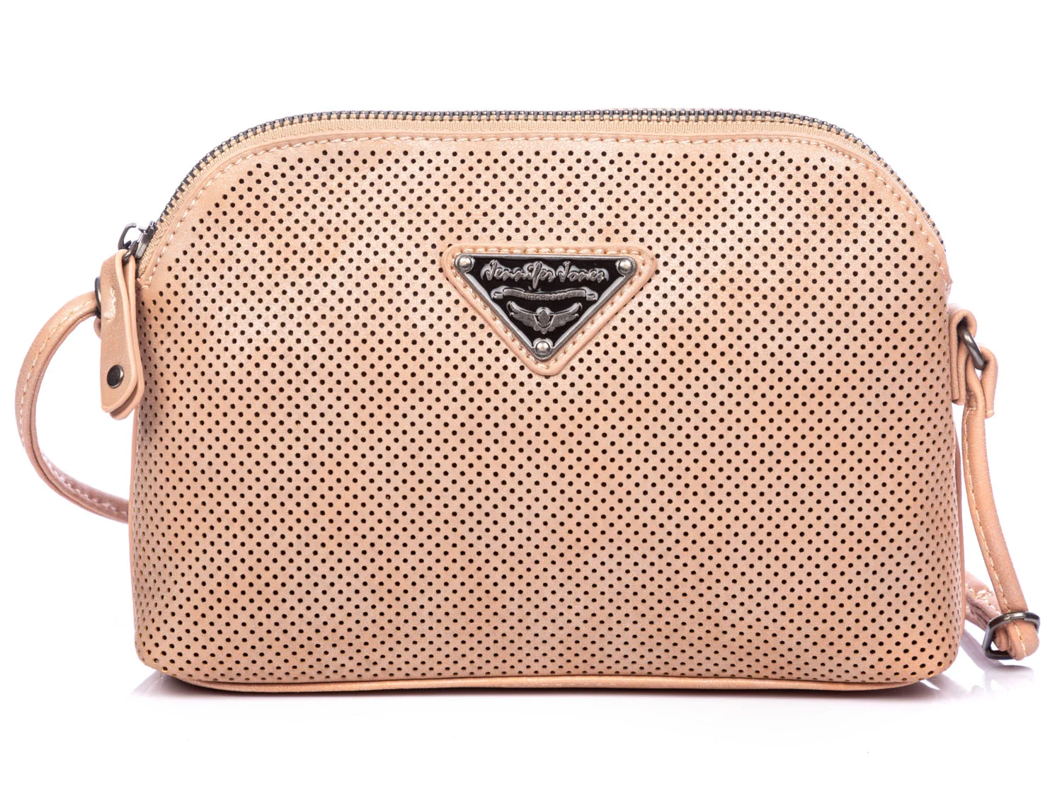 Mała ażurowa torebka damska pudrowy beż Jennifer Jones