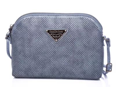 Mała ażurowa torebka wieczorowa niebieska