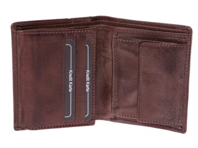 Portfel męski skórzany pionowy ciemny brąz J Jones RFID - obrazek 5
