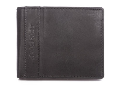 Skórzany portfel męski bifold czarny J Jones