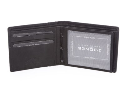 Poziomy portfel męski bifold skórzany czarny RFID J Jones - obrazek 6