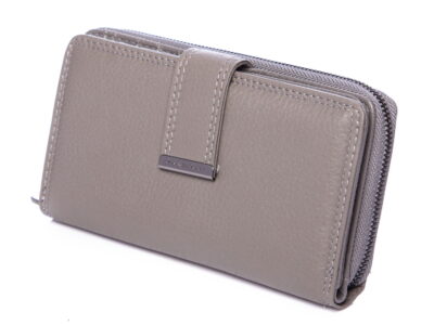 Duży szary portfel damski Jennifer Jones skórzany - obrazek 3