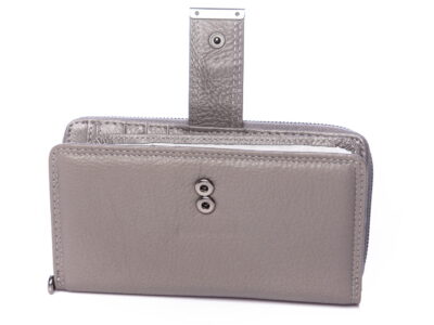Duży szary portfel damski Jennifer Jones skórzany - obrazek 5