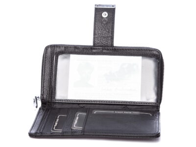 Duży czarny portfel damski Jennifer Jones skórzany - obrazek 11