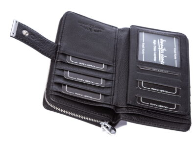 Duży czarny portfel damski Jennifer Jones skórzany - obrazek 9