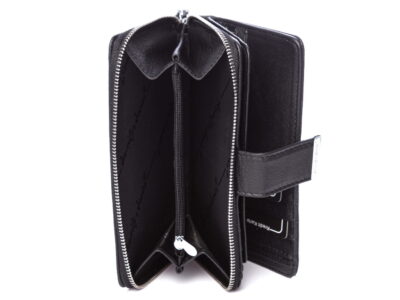 Duży czarny portfel damski Jennifer Jones skórzany - obrazek 8