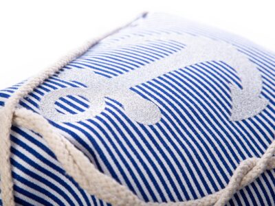 Damski plecak na sznurkach w niebieskie paski z kotwicą - obrazek 9