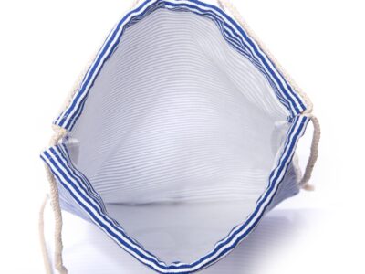 Damski plecak na sznurkach w niebieskie paski z kotwicą - obrazek 8