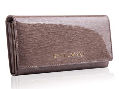 Betlewski szary portfel lakierowany