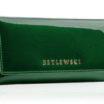 Duży zielony lakierowany portfel damski Betlewski