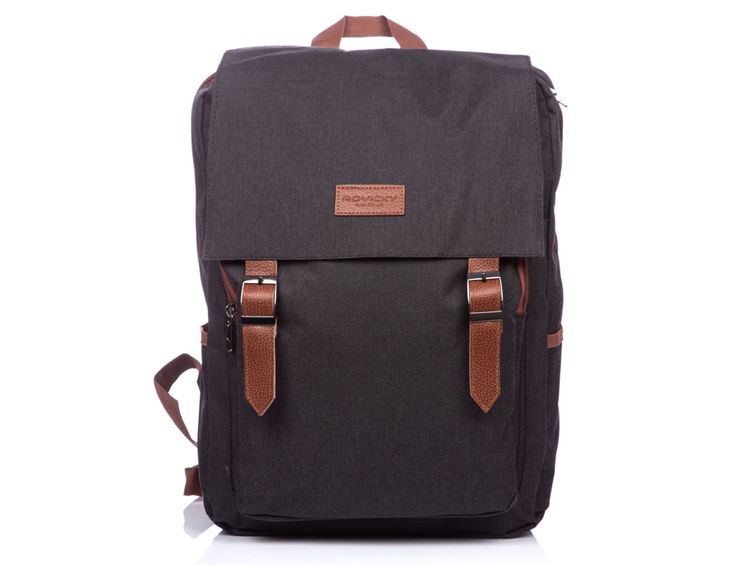 Elegancki plecak czarny z klapką Rovicky