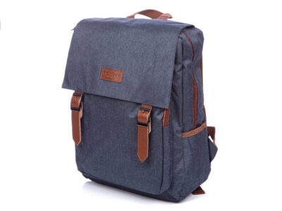 Elegancki plecak granatowy Rovicky z klapką - obrazek 4