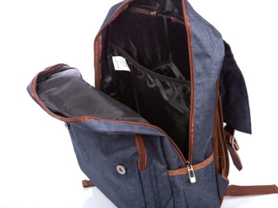 Elegancki plecak granatowy Rovicky z klapką - obrazek 7