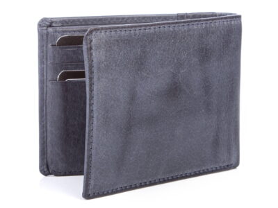 Portfel męski skórzany vintage duży granatowy J Jones - obrazek 3