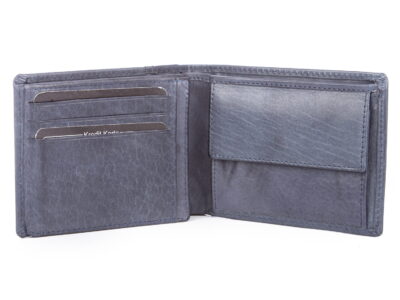 Portfel męski skórzany vintage duży granatowy J Jones - obrazek 5