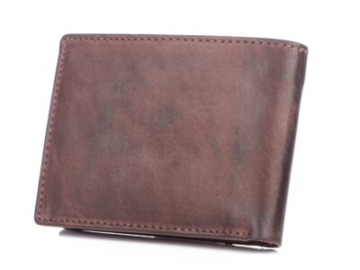 Portfel męski skórzany vintage duży ciemnobrązowy J Jones - obrazek 3