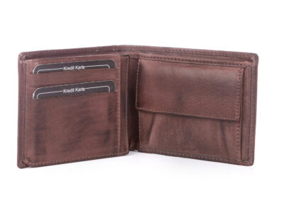 Portfel męski skórzany vintage duży ciemnobrązowy J Jones - obrazek 5
