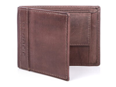 Portfel męski skórzany poręczny J Jones ciemnobrązowy - obrazek 4
