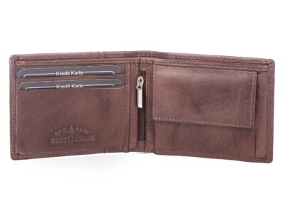 Portfel męski skórzany poręczny J Jones ciemnobrązowy - obrazek 5