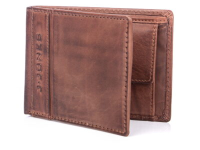 Portfel męski skórzany poręczny J Jones brązowy - obrazek 4