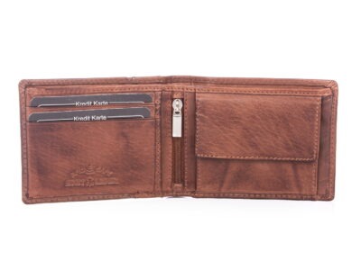 Portfel męski skórzany poręczny J Jones brązowy - obrazek 5