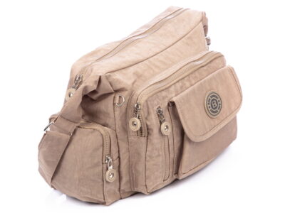 Beżowa lekka torba turystyczna z kreszu Bag Street - obrazek 3