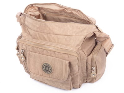 Beżowa lekka torba turystyczna z kreszu Bag Street - obrazek 6