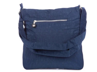 Materiałowa torba damska z zamkiem do poszerzania niebieska Bag Street - obrazek 4