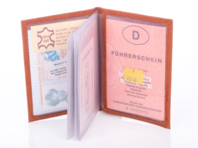 Skórzane jasnobrązowe etui na dokumenty i dowód rejestracyjny Money Maker - obrazek 4