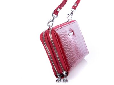 Portfel damski z paskiem na ramię czerwony Jennifer Jones - obrazek 5