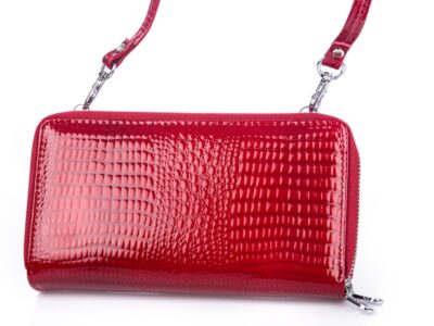 Portfel damski z paskiem na ramię czerwony Jennifer Jones - obrazek 3