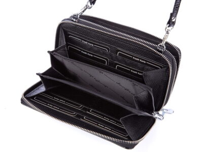 Portfel damski z paskiem na ramię czarny Jennifer Jones - obrazek 5