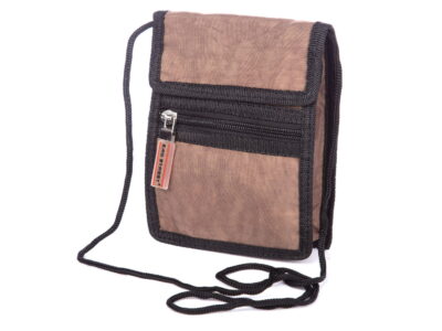 Brązowa saszetka na szyję paszportówka Bag Street materiałowa