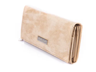 Poziomy duży portfel damski Jennifer Jones jasny beżowy - obrazek 5