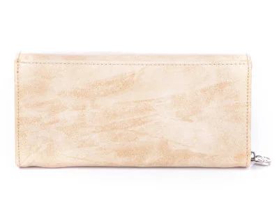 Poziomy duży portfel damski Jennifer Jones jasny beżowy - obrazek 4