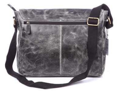 Torba męska skórzana A4 na ramię Wild Tiger szara - obrazek 3