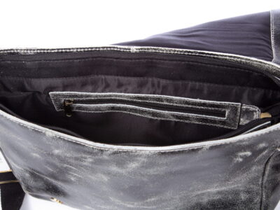 Torba męska skórzana A4 na ramię Wild Tiger szara - obrazek 8