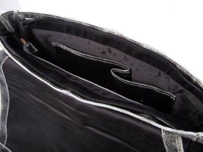 Torba męska skórzana A4 na ramię Wild Tiger szara - obrazek 7