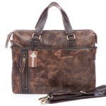Torba męska skórzana vintage do pracy Wild Tiger brązowa