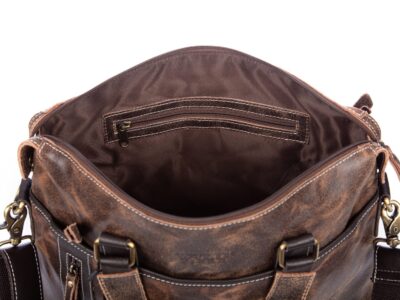 Torba męska skórzana vintage do pracy Wild Tiger brązowa - obrazek 5