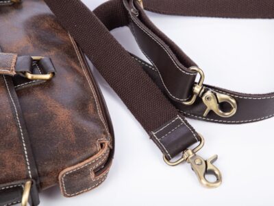 Torba męska skórzana vintage do pracy Wild Tiger brązowa - obrazek 10