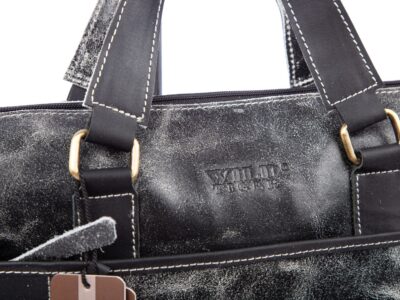 Torba męska skórzana vintage do pracy Wild Tiger szara - obrazek 10