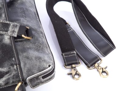 Torba męska skórzana vintage do pracy Wild Tiger szara - obrazek 6