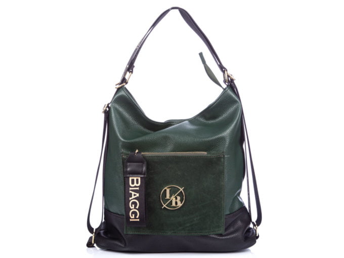Plecako-torba 2w1 damska zielona Laura Biaggi
