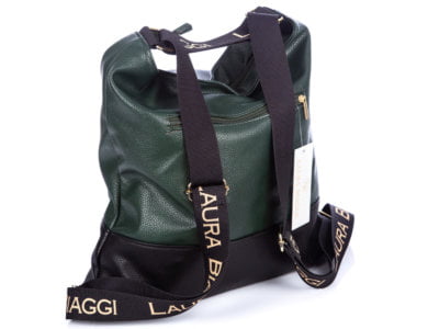 Plecako-torba 2w1 damska zielona Laura Biaggi - obrazek 2